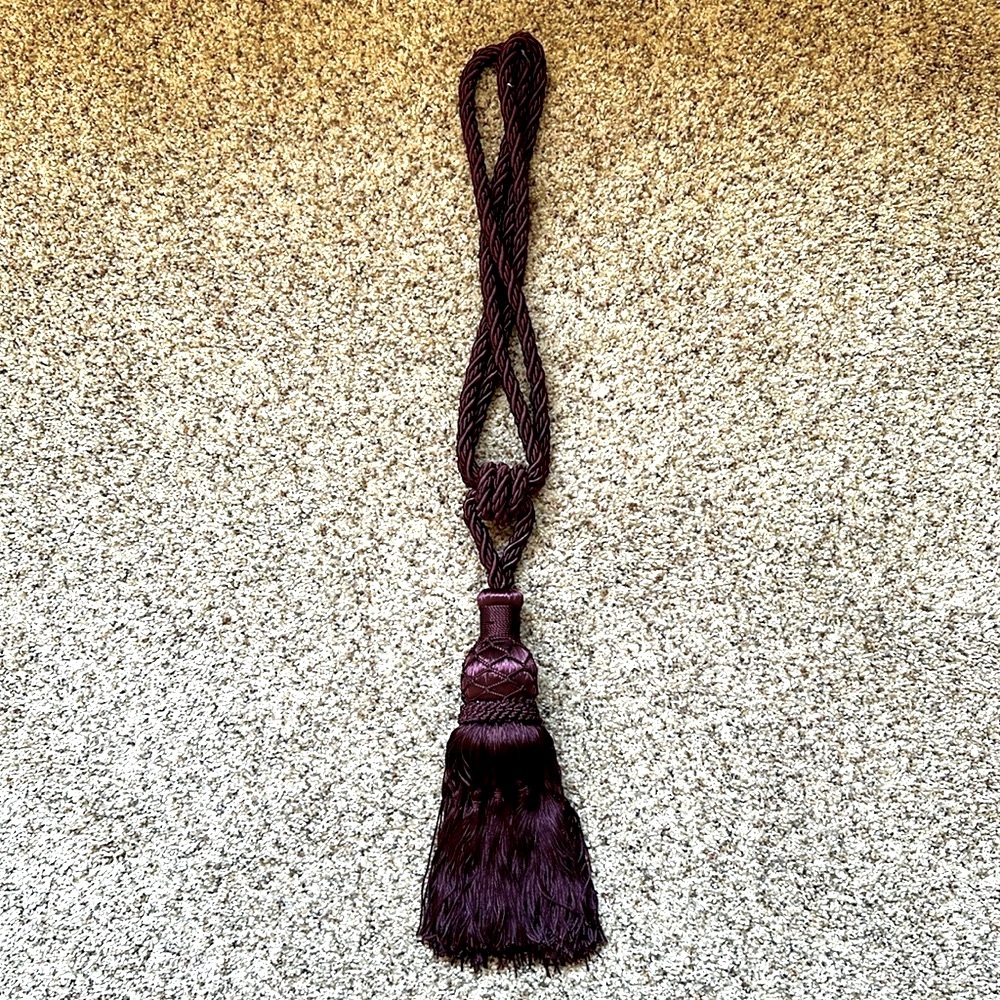 Large Burgundy Curtain Drapery Tieback Tassle